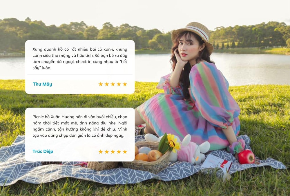 Cảm nhận của du khách khi tổ chức picnic quanh hồ Xuân Hương